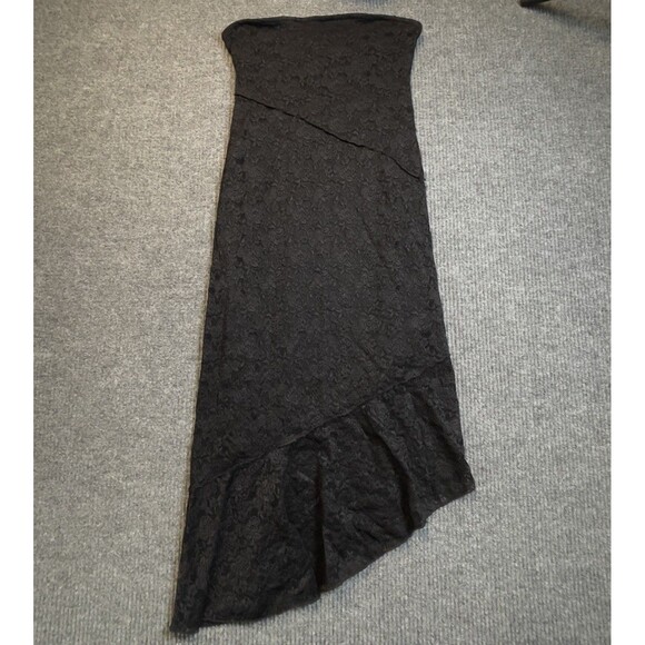 Altar'd State Dress Large Black Lace Long Maxi Strapless Cocktail Bodycon NEW - Picture 1 of 13